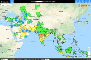 亚洲油气生产及油气终端和输油管道项目分布图