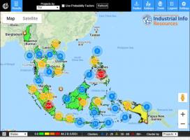 东南亚油气生产及油气终端相关项目分布图