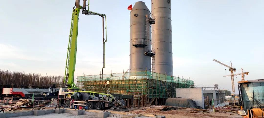 【项目建设】50万吨/年煤基乙醇空分装置预冷泵房主体结构封顶