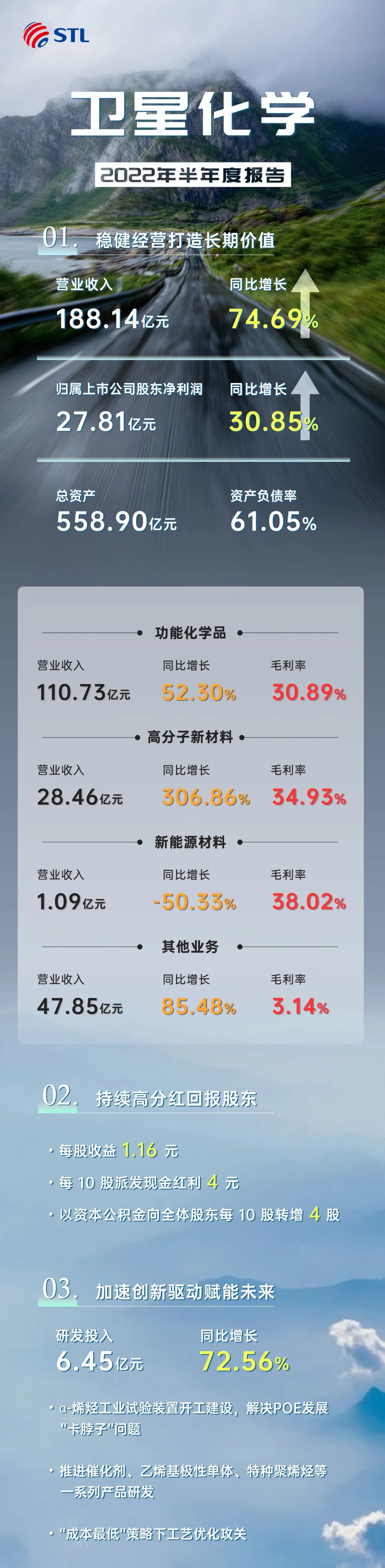 一图看懂卫星化学2022年半年度报告