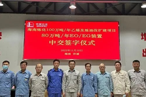  中石化上海工程海南炼化80万吨/年EOEG装置高标准中交